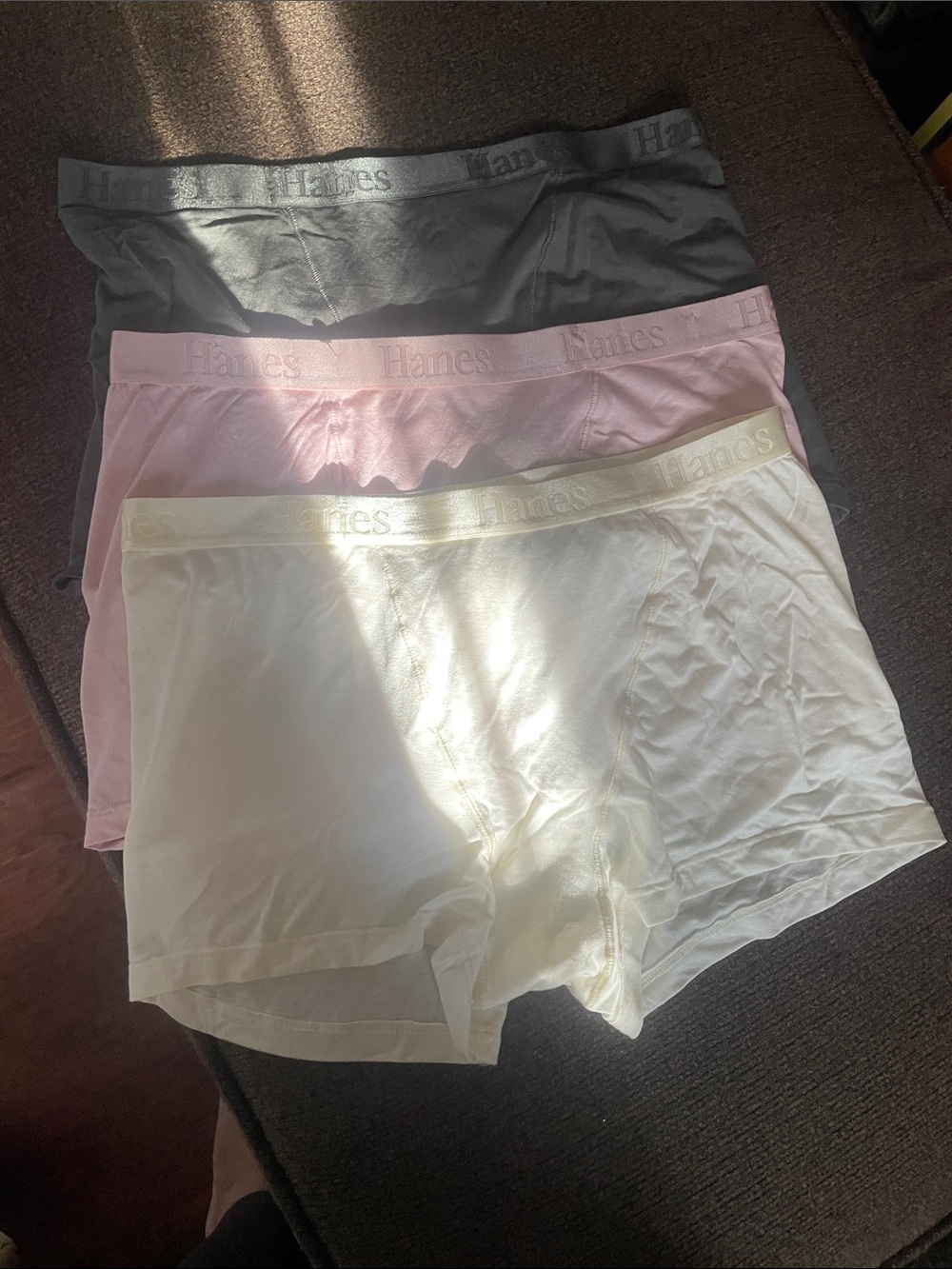 Hanes Women's Boyshorts Pack - Black, Pink, Ivory